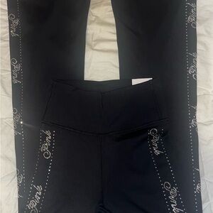 PINK Victoria's Secret Black Embellished Leggings